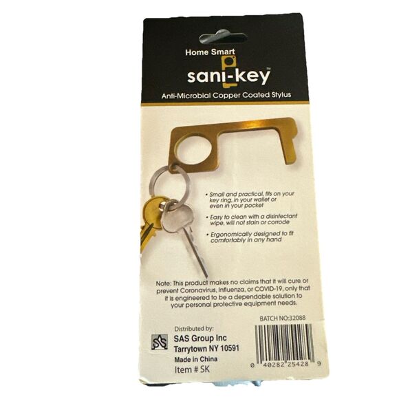 Lot of 2 Home Smart Sani-Key Gold Anti-Microbial Copper Coated Stylus NEW - Picture 4 of 4